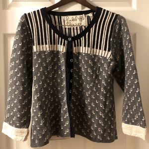 ANTHROPOLOGIE Field Flower Piano Sweater